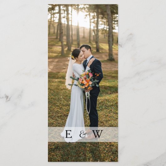 Moderne & minimalistische foto overlay bruiloft menu (Achterkant)