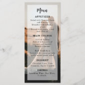 Moderne & minimalistische foto overlay bruiloft menu (Voorkant)