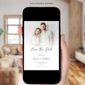 Moderne Minimalistische Foto-overlay QR-code Huwel Save The Date