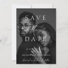 Moderne Minimalistische Foto-overlay Trouwdag Save The Date