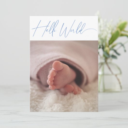 Moderne, minimalistische foto Pas het Baby van de  Aankondiging (Staand voorkant)