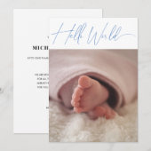 Moderne, minimalistische foto Pas het Baby van de  Aankondiging (Voorkant / Achterkant)