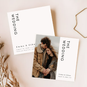 Moderne minimalistische foto plein bruiloft kaart