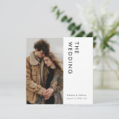 Moderne minimalistische foto plein bruiloft kaart (Staand voorkant)