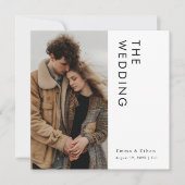 Moderne minimalistische foto plein bruiloft kaart (Voorkant)