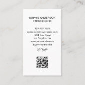 Moderne Minimalistische Foto Professioneel Wit Visitekaartje (Achterkant)