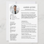 Moderne minimalistische foto professionele CV Kaar Kaart (Voorkant)