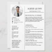 Moderne minimalistische foto professionele CV Kaar Kaart (Voorkant)