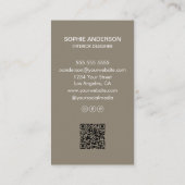 Moderne minimalistische foto professionele taupe visitekaartje (Achterkant)