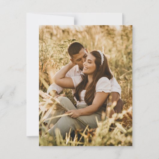 Moderne minimalistische foto QR code bruiloft Kaart (Achterkant)