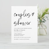 Moderne minimalistische foto QR Code Couples Douch Kaart (Staand voorkant)