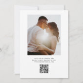 Moderne minimalistische foto QR Code Couples Douch Kaart (Achterkant)