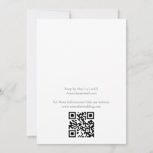 Moderne minimalistische foto QR code Kaart (Achterkant)