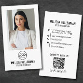Moderne minimalistische foto QR-code Logo Verticaa Visitekaartje