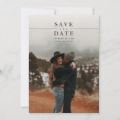 Moderne Minimalistische Foto QR Code Trouwen Save The Date (Voorkant)