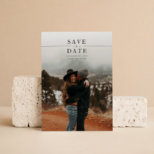 Moderne Minimalistische Foto QR Code Trouwen Save The Date
