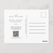 Moderne minimalistische foto-QR-code van Arch Save Briefkaart (Achterkant)