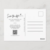 Moderne minimalistische foto-QR-code van Arch Save Briefkaart (Achterkant)