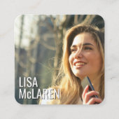 Moderne minimalistische foto QR-code Visitekaartje (Voorkant)