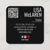 Moderne minimalistische foto QR-code Visitekaartje (Achterkant)