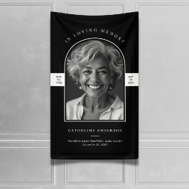 Moderne Minimalistische Foto Rouw-/Herdenkingsdien Spandoek