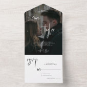 Moderne, minimalistische foto RSVP bruiloft All In One Uitnodiging (Binnen)