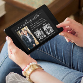 Moderne minimalistische foto RSVP Details 2 QR Wed Kaart