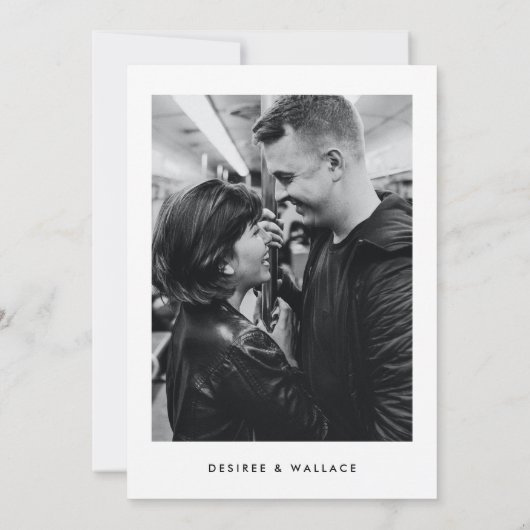 Moderne minimalistische foto save the date (Achterkant)