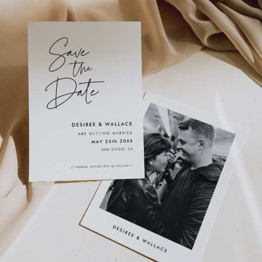 Moderne minimalistische foto save the date