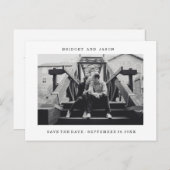 Moderne MINIMALISTISCHE FOTO SAVE THE DATE Aankondigingskaart (Voorkant / Achterkant)