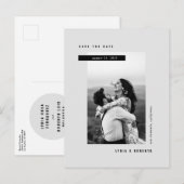 Moderne minimalistische foto Save the Date Briefka Aankondigingskaart (Voorkant / Achterkant)