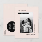 Moderne minimalistische foto Save the Date Briefka Aankondigingskaart (Voorkant / Achterkant)