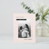 Moderne minimalistische foto Save the Date Briefka Aankondigingskaart (Staand voorkant)