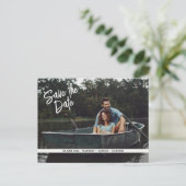 Moderne minimalistische foto Save the Date Briefka Briefkaart (Staand voorkant)