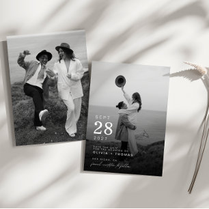 Moderne & Minimalistische Foto Save The Date Kaart