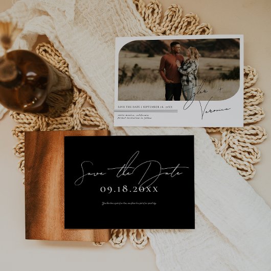 Moderne Minimalistische Foto Save the Date Kaart