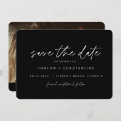 Moderne Minimalistische Foto Save the Date Kaart (Voorkant / Achterkant)