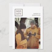 Moderne Minimalistische Foto Save the Date Kaart (Achterkant)