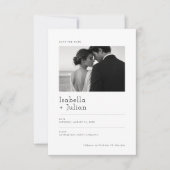 Moderne Minimalistische Foto Save the Date Uitnodi (Voorkant)