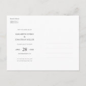 Moderne minimalistische foto Save the Date Wedding Uitnodiging Briefkaart (Achterkant)