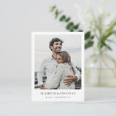 Moderne minimalistische foto Save the Date Wedding Uitnodiging Briefkaart (Staand voorkant)