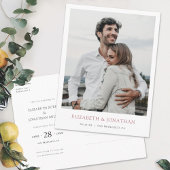 Moderne minimalistische foto Save the Date Wedding Uitnodiging Briefkaart