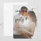 Moderne Minimalistische Foto Script Verloving Fees Kaart (Voorkant / Achterkant)