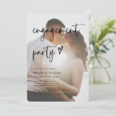 Moderne Minimalistische Foto Script Verloving Fees Kaart (Staand voorkant)