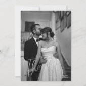 Moderne Minimalistische Foto Scriptie Bruiloft Bedankkaart (Voorkant)