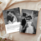 Moderne Minimalistische Foto Scriptie Bruiloft Bedankkaart