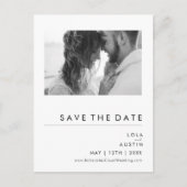 Moderne Minimalistische Foto Sla de Datum Op Postk Uitnodiging Briefkaart (Voorkant)