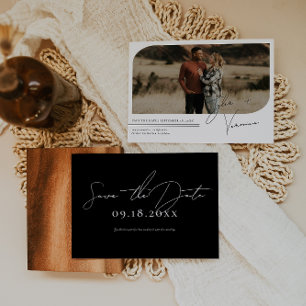 Moderne minimalistische foto Sla de datumkaart op Save The Date