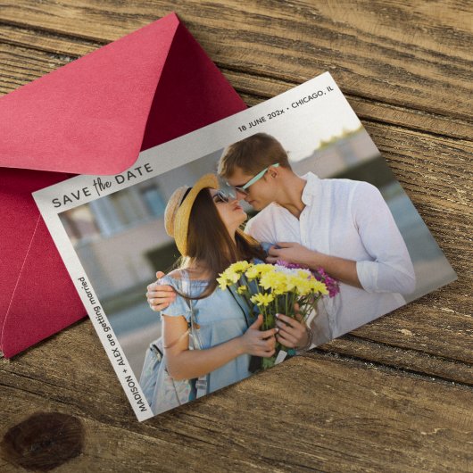 Moderne minimalistische foto Sla de datumkaart op Save The Date