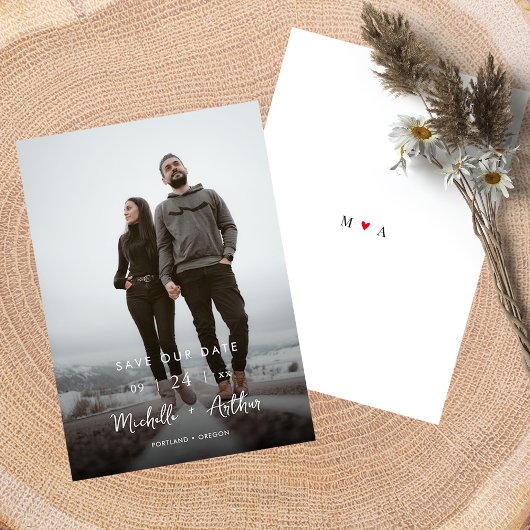 Moderne minimalistische foto Sla de datumkaart op Save The Date